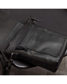 Мужская сумка планшет на ремне из кожи DARTON ALFRED Black Onyx фото 2