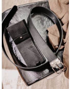Набор портмоне и ремень для мужчин 4/120sm Classic Pro Black Arabica фото внутри