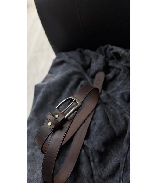 Мужской ремень из натуральной кожи DARTON Strong Dark Chocolate фото 2