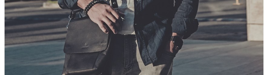 Купить мужские кожаные сумки ручной работы недорого в интернет магазине Алматы